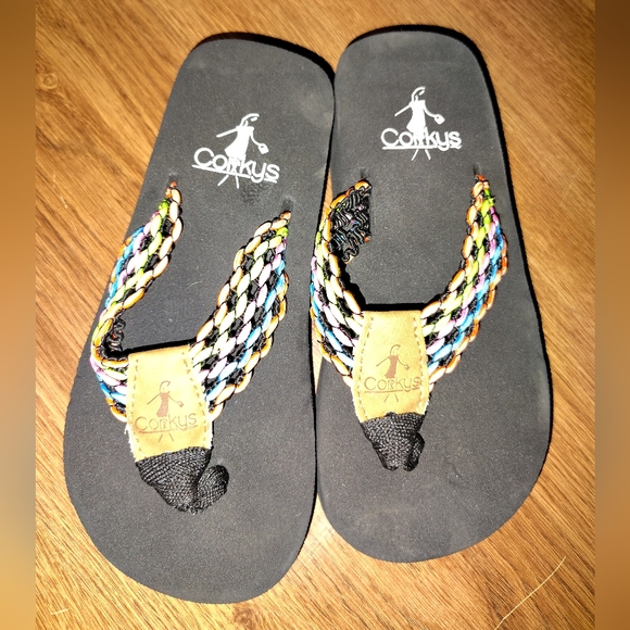 Black Corky's Flip Flop Sandals Kid's Size 10 - Picture 2 of 5